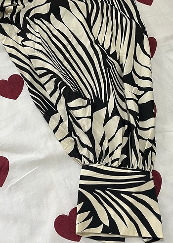 diğer Beden Zebra Desenli Uzun Kumaş Tunik