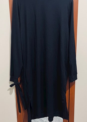 Xl Kadın Siyah Uzun Kollu Salaş Tunik