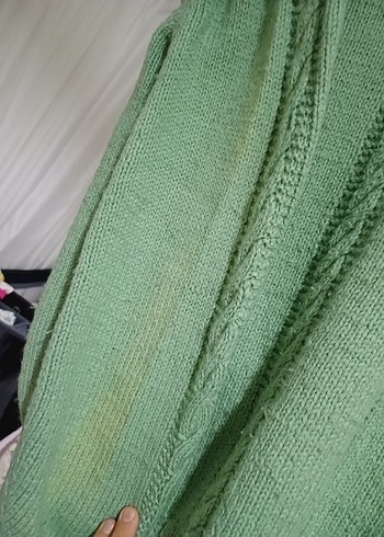 Kadın Yeşil Örgü Kazak - Görsel 2