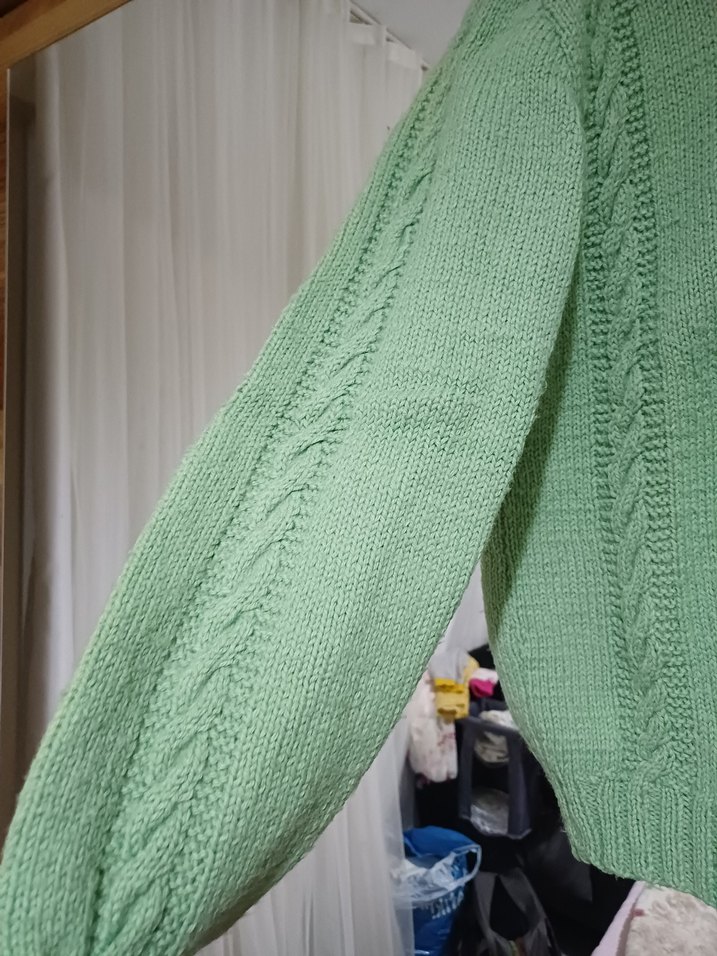 Kadın Yeşil Örgü Kazak - Görsel 3