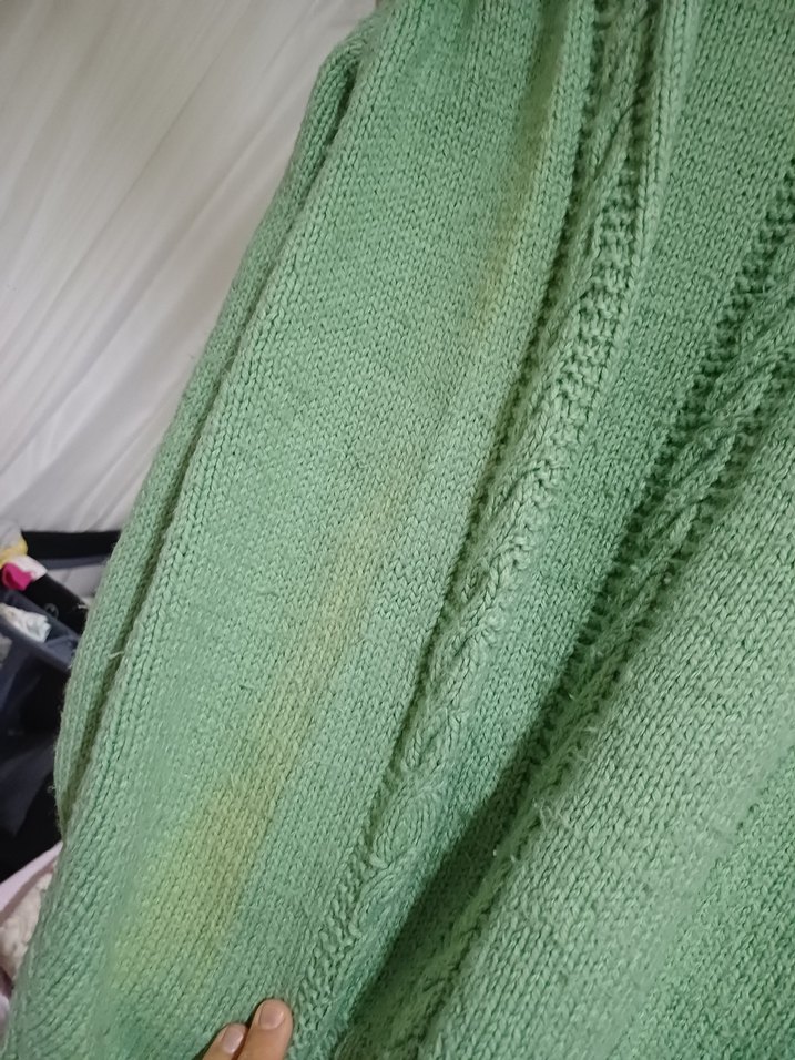 Kadın Yeşil Örgü Kazak - Görsel 2