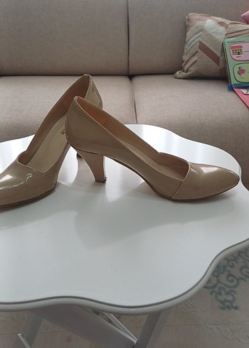 Bej Rugan Stiletto Topuklu Kadın Ayakkabı - Görsel 4