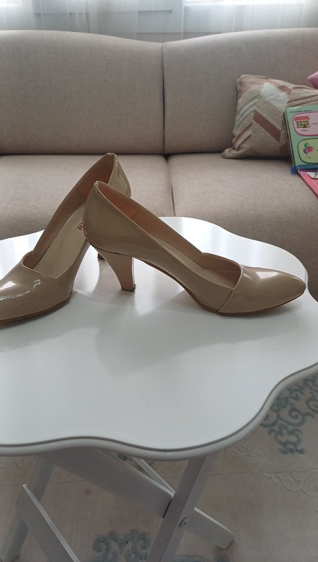 Bej Rugan Stiletto Topuklu Kadın Ayakkabı - Görsel 4