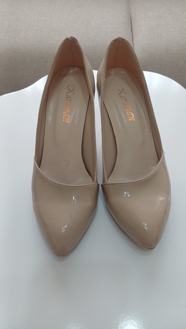 Bej Rugan Stiletto Topuklu Kadın Ayakkabı - Görsel 3