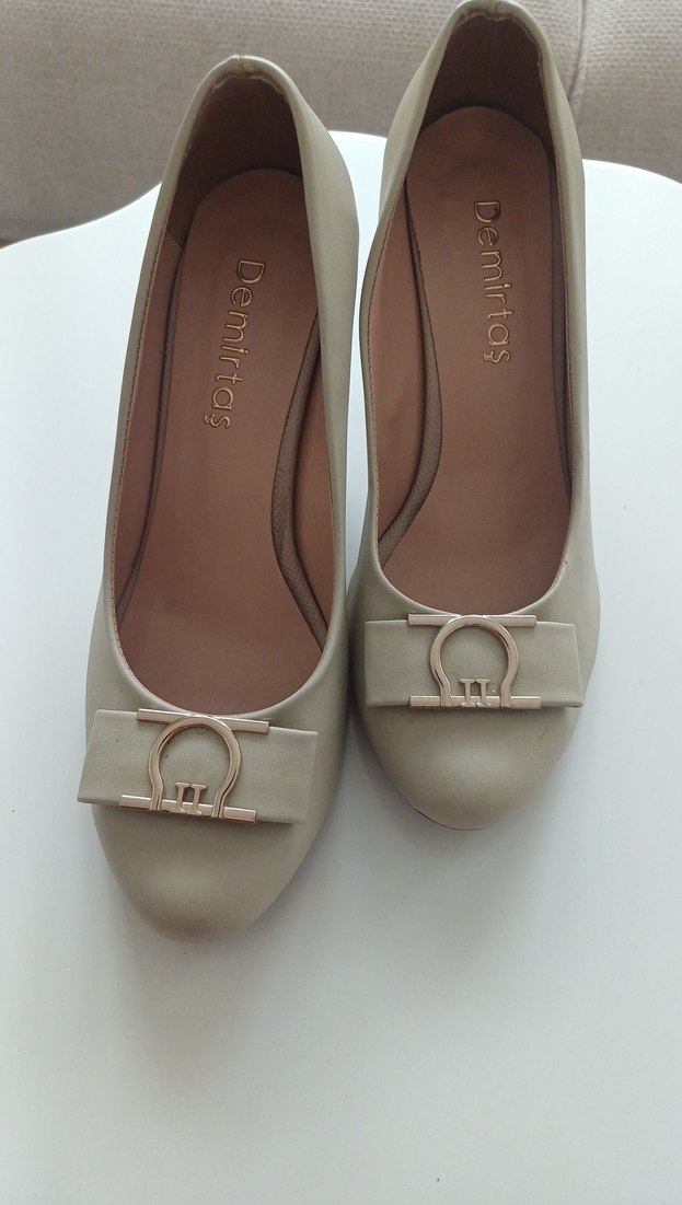 Bej Tokalı Kadın Topuklu Stiletto - Görsel 3