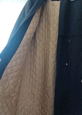 Siyah Uzun Kaban Fermuarlı - Görsel 2