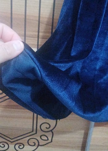 Lacivert Uzun Drapeli Kadın Etek - Görsel 2