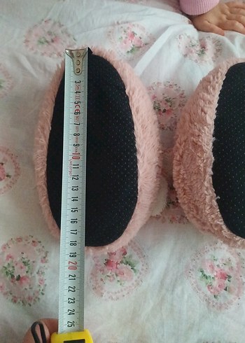 Kız Çocuk Pembe Nakışlı Sıcak Peluş Terlik - Görsel 3