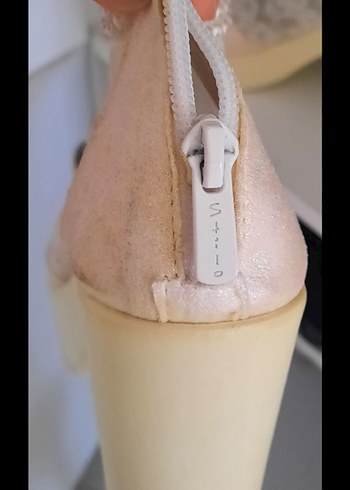 Dantel Detaylı Beyaz Platform Topuklu Kadın Ayakkabı - Görsel 4