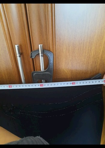 Boncuk İşlemeli Siyah Mini Hamile Eteği - Görsel 3