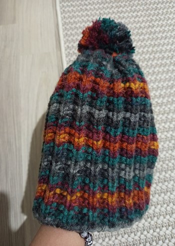 Renkli Bohem Örgü Kadın Bere - Görsel 2