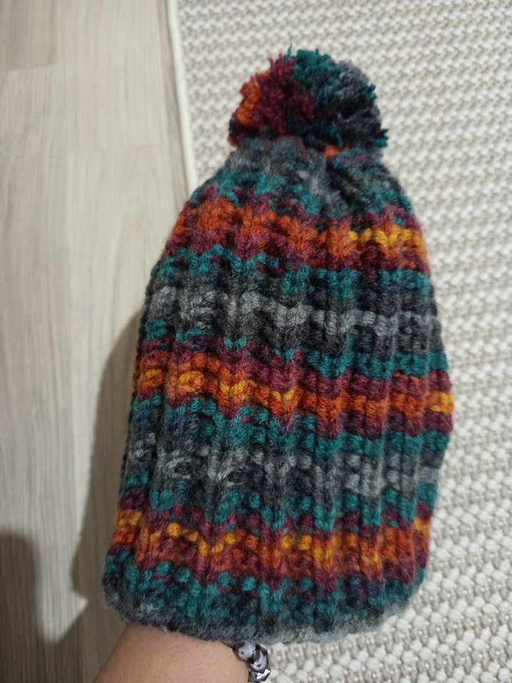 Renkli Bohem Örgü Kadın Bere - Görsel 2