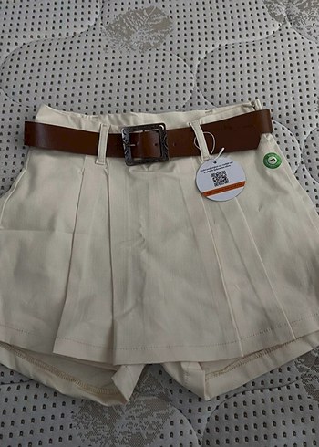 Diğer Bej Pileli Midi Mini Etek