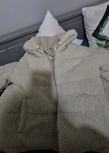 Diğer Bej Kadın Midi Polar Kaban