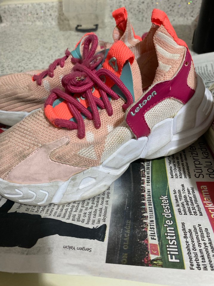 Pembe Bağcıklı çocuk Spor Ayakkabı - Görsel 3