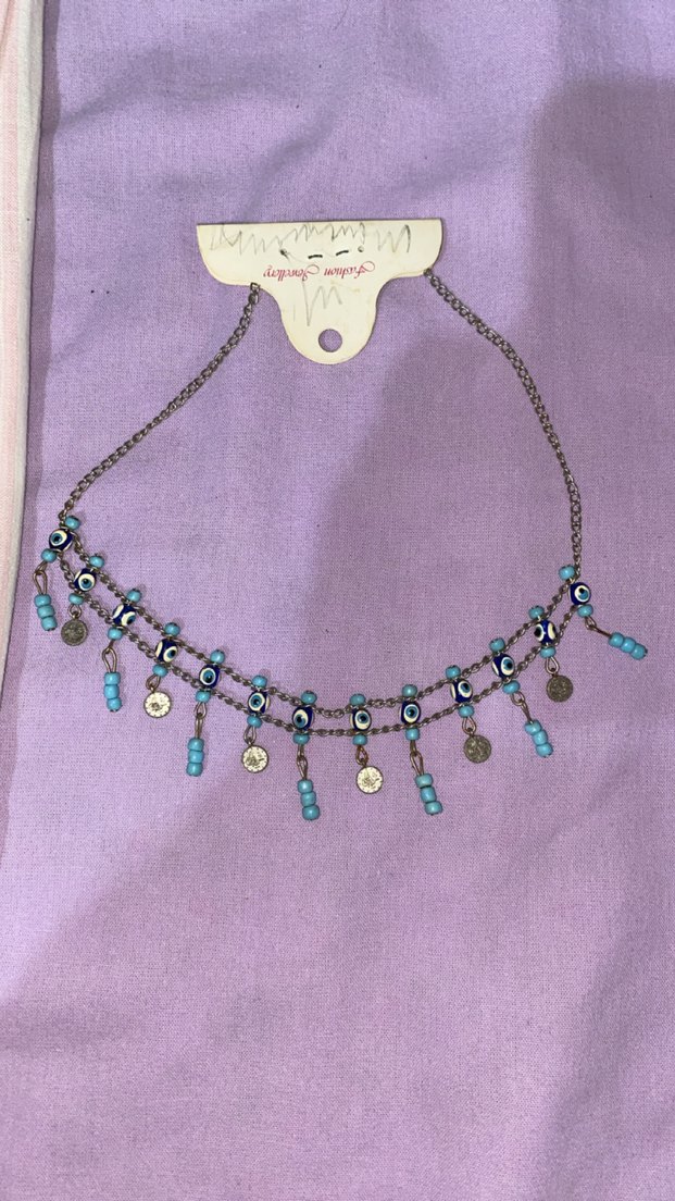 Turkuaz Boncuklu Bohem Mini Kolye - Görsel 2