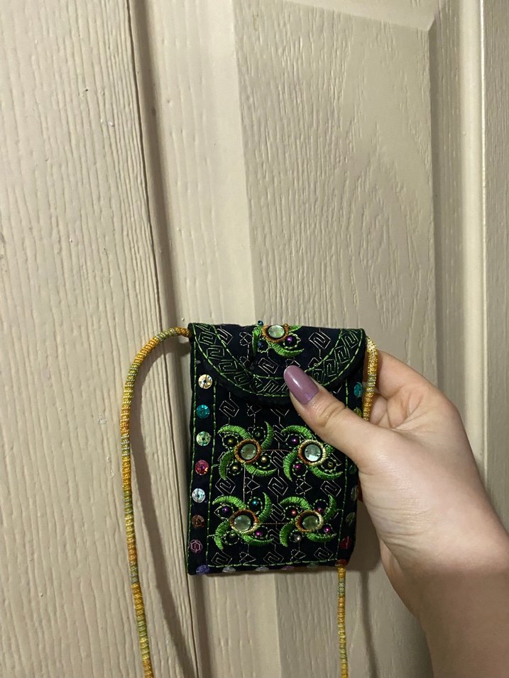 Boncuk İşlemeli Çok Renkli Bohem Kadın ikili çanta seti - Görsel 5