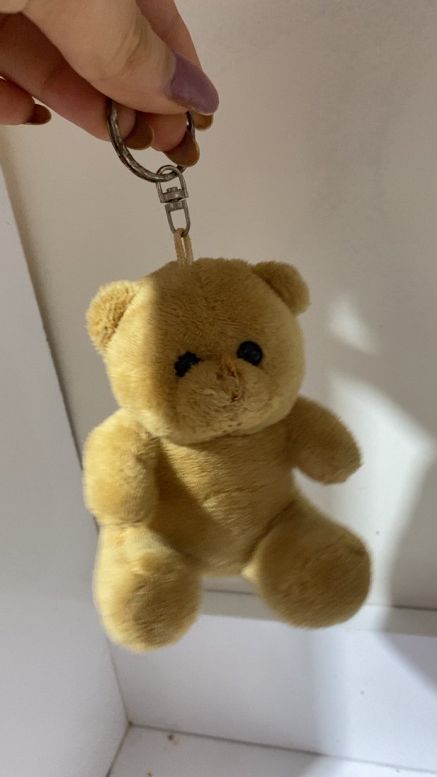 Bej Renkli Peluş Ayıcık Oyuncak anahtarlık - Görsel 3