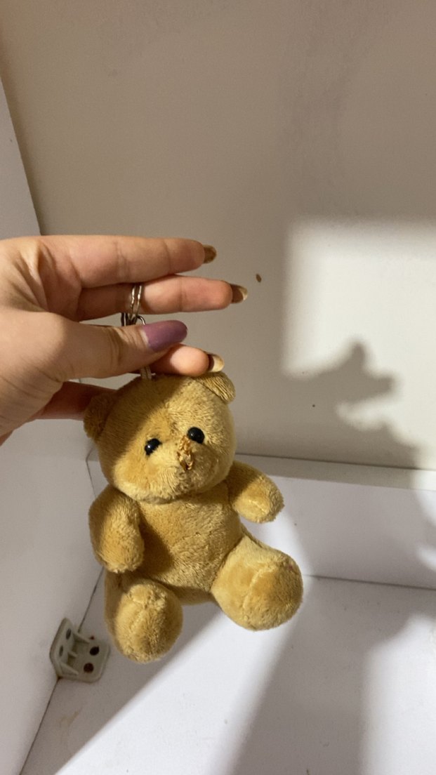 Bej Renkli Peluş Ayıcık Oyuncak anahtarlık - Görsel 4