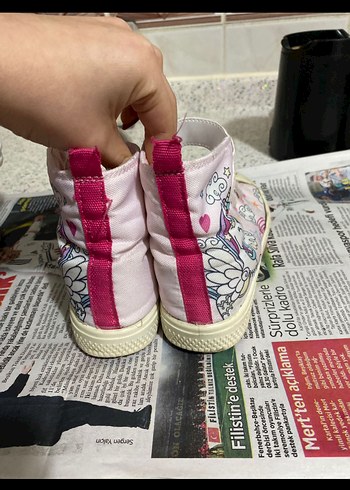 Kız Çocuk Pembe Unicorn Desenli Sneaker - Görsel 2