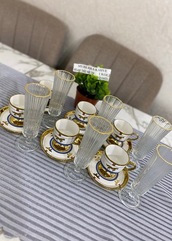 Altın Detaylı Beyaz Kahve Fincan Seti - Görsel 4