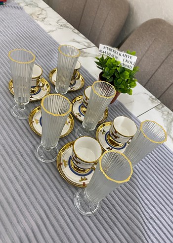 Altın Detaylı Beyaz Kahve Fincan Seti - Görsel 8