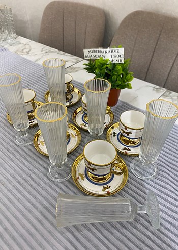 Altın Detaylı Beyaz Kahve Fincan Seti - Görsel 2