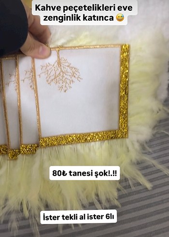 Altın Varaklı Kahve Peçetelikleri - Görsel 2