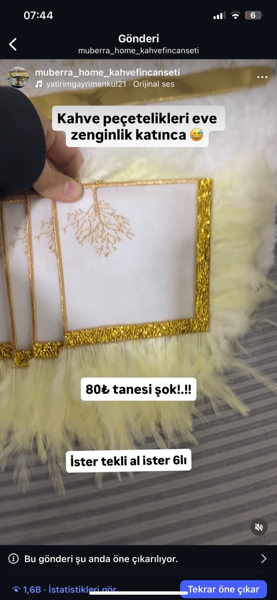 Altın Varaklı Kahve Peçetelikleri - Görsel 2