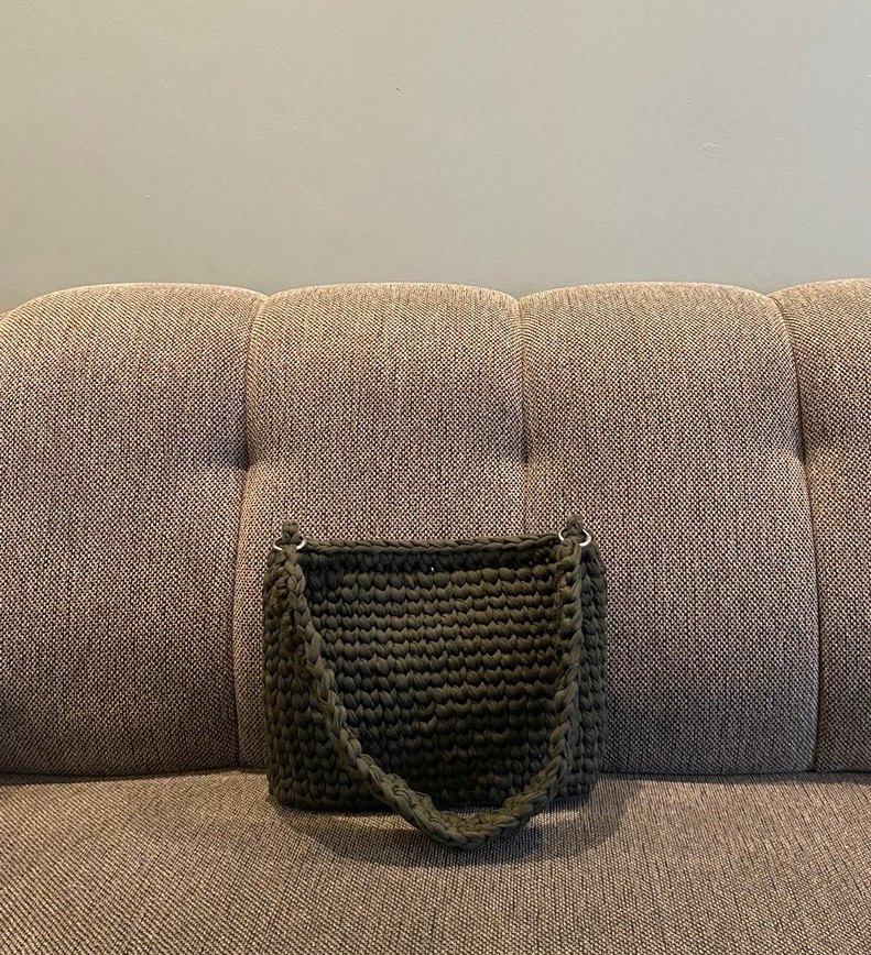 Yeşil Örgü Kadın Çanta - Görsel 2