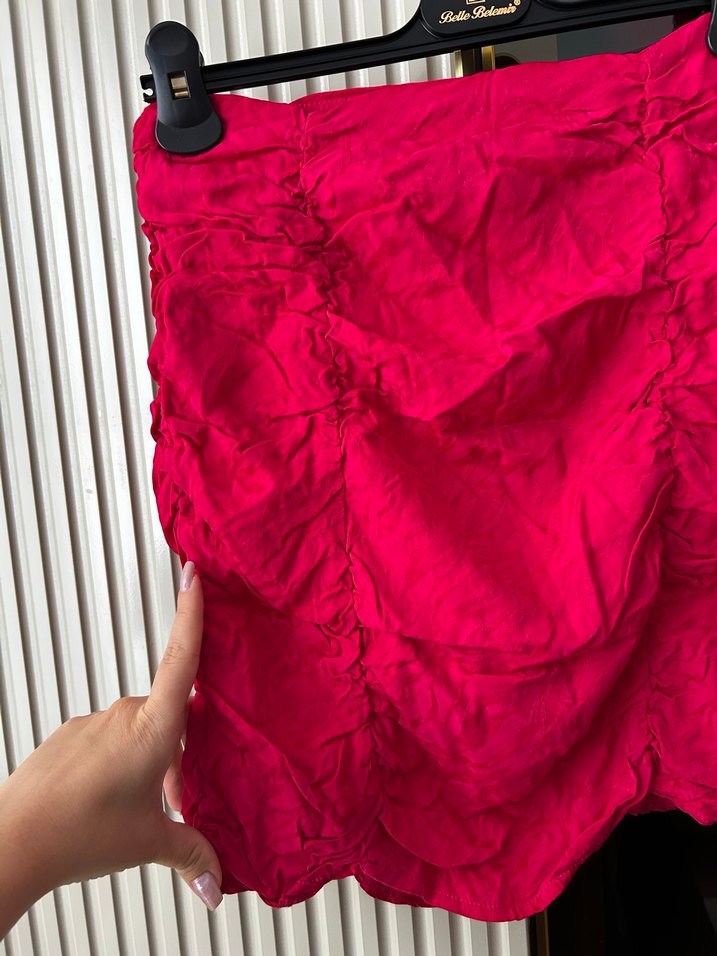 LCW fuşya jakarlı  Mini Etek - Görsel 5