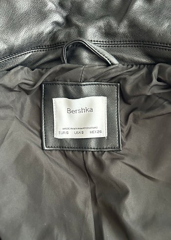 s Beden Bershka S DEFO YOK YENi Siyah Kemerli Biker Deri Ceket