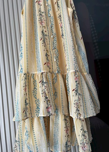 TRENDYOL MILLA meşhur Sarı Fırfırlı Elbise 36 38 uyumlu - Görsel 9