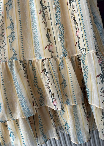 TRENDYOL MILLA meşhur Sarı Fırfırlı Elbise 36 38 uyumlu - Görsel 6