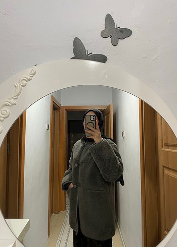 Diğer Gri Midi Kadın Kışlık Ceket