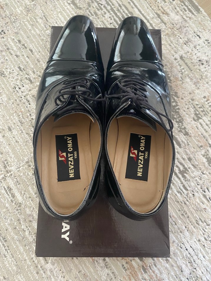 Siyah Parlak Erkek Klasik Ofis Ayakkabısı - Görsel 5