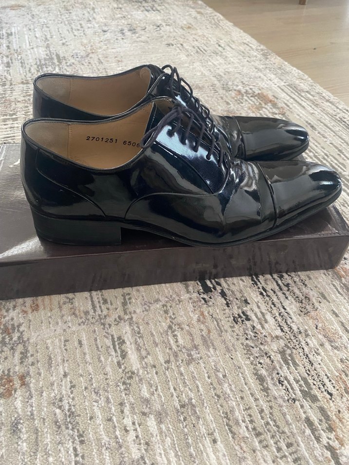 Siyah Parlak Erkek Klasik Ofis Ayakkabısı - Görsel 4