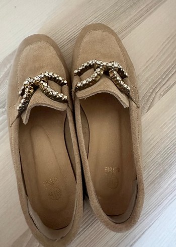 Elle Bej Süet Tokalı Kadın Babet - Görsel 3