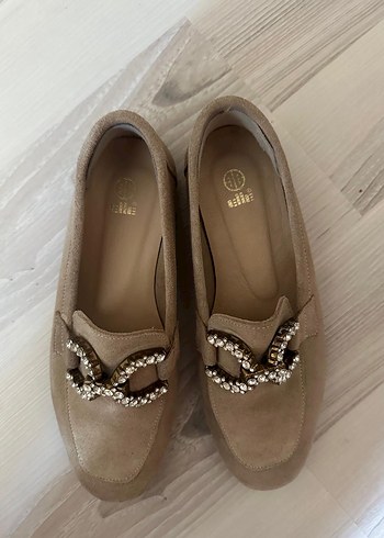 Elle Bej Süet Tokalı Kadın Babet - Görsel 2