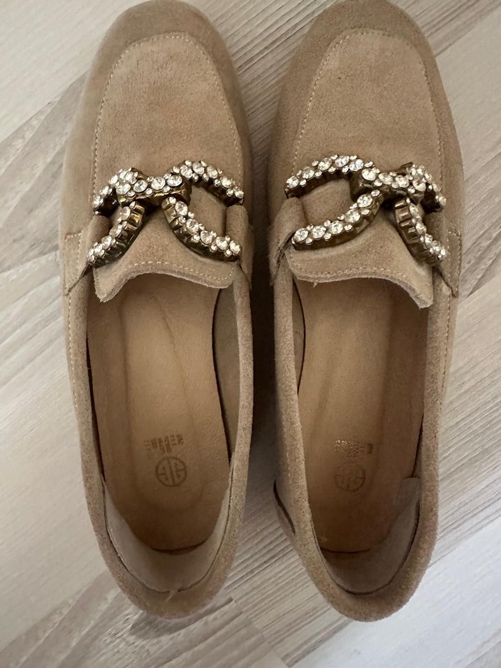 Elle Bej Süet Tokalı Kadın Babet - Görsel 4