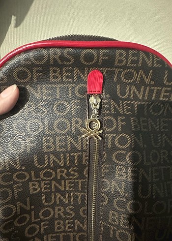 Benetton Kahverengi Baskılı Fermuarlı Kadın Sırt Çantası - Görsel 2