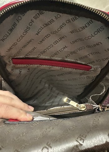 Benetton Kahverengi Baskılı Fermuarlı Kadın Sırt Çantası - Görsel 6