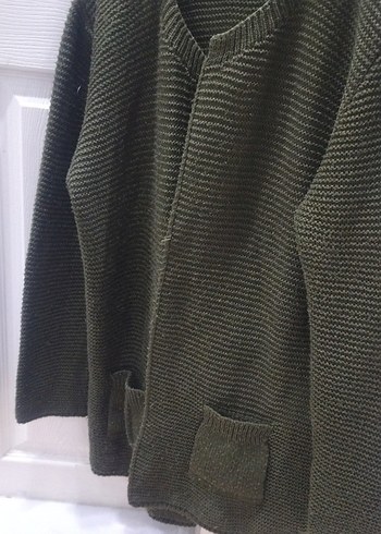 Gri Kadın Triko Uzun Kollu Hırka - Görsel 2