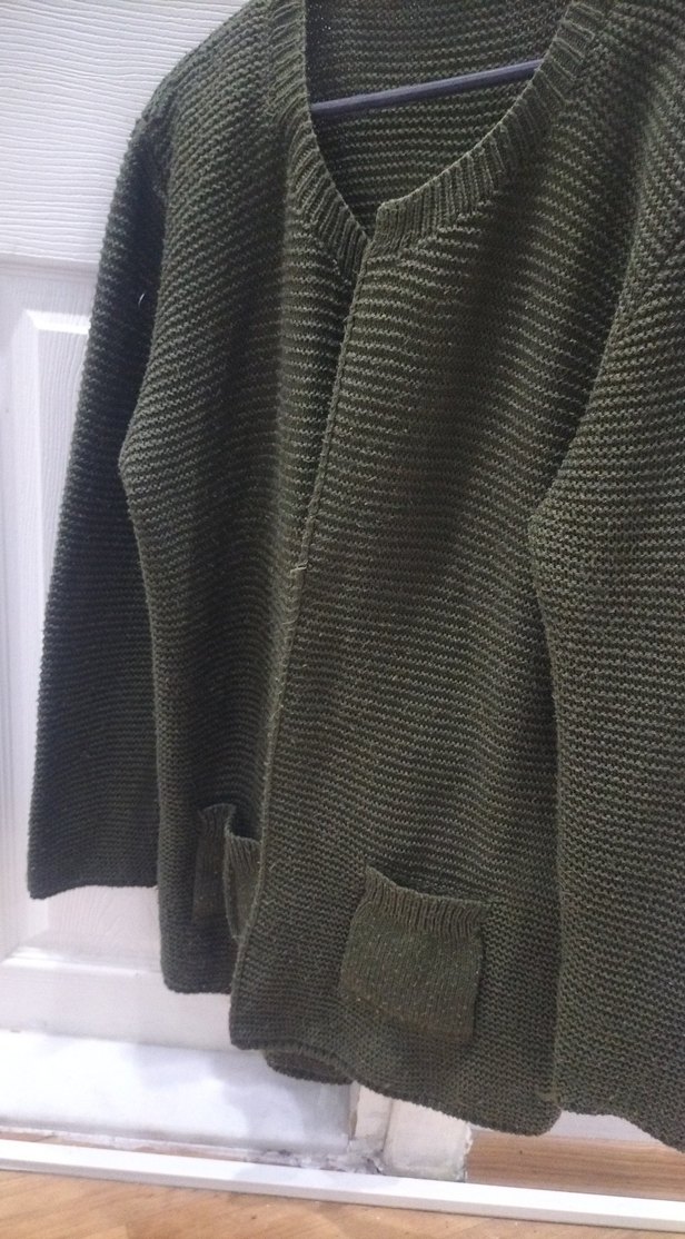 Gri Kadın Triko Uzun Kollu Hırka - Görsel 2