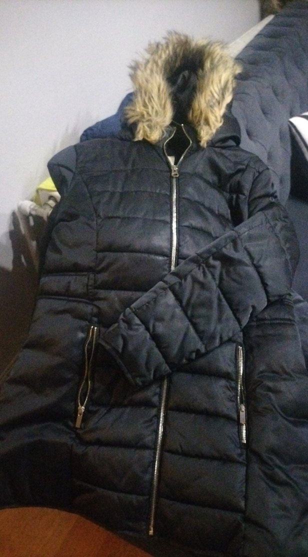 Kadın Siyah Midi Kış Montu Fermuarlı - Görsel 2