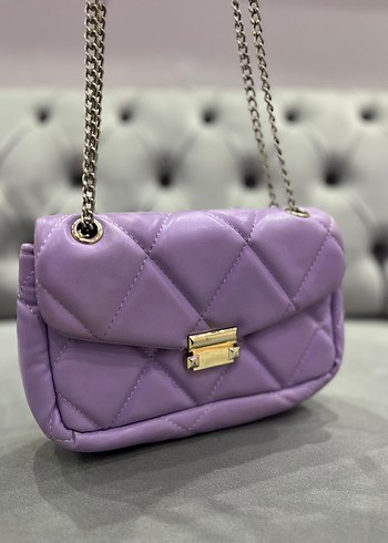 Mor Zincir Detaylı Modern Klasik Deri Çanta - Görsel 4