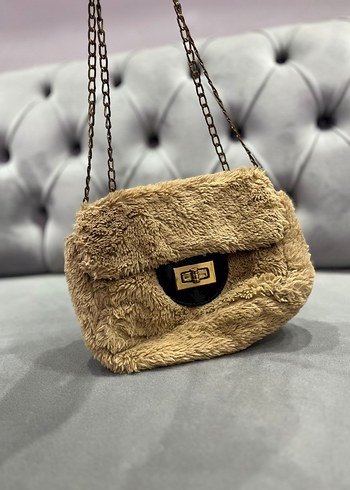 Kürk Detaylı Zincir Askılı Kadın Çanta - Görsel 5