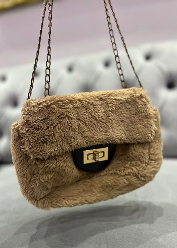 Kürk Detaylı Zincir Askılı Kadın Çanta - Görsel 7