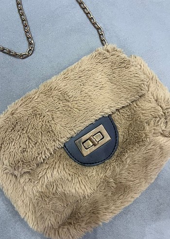 Kürk Detaylı Zincir Askılı Kadın Çanta - Görsel 3