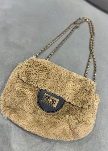 Kürk Detaylı Zincir Askılı Kadın Çanta - Görsel 6